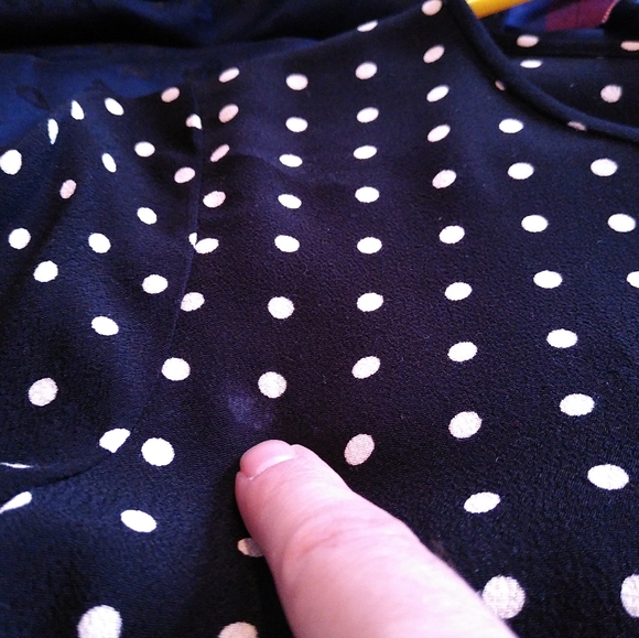 J. CREW Black and White Polka Dot Long Sleeve Blouse - Picture 2 of 7
